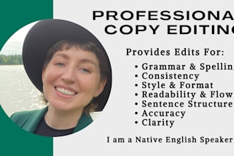copy and line edit your fiction book or novel