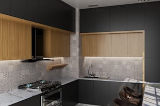 design a modern kitchen with high quality 3d renders