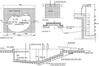 make a detailed design for skimmer swimming pool
