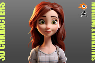 design stylized 3d characters with rigging and animation
