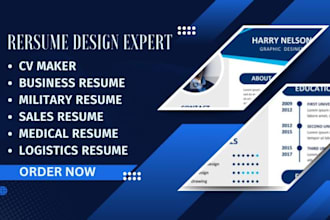 design cv maker, business,sales,medical, logistics, fashion resume, cover letter