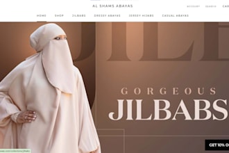 design abaya shopify website islamic clothing store hijab ecommerce website