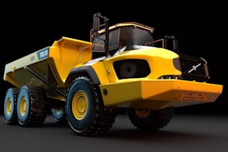 craft 3d bump truck, construction vehicle ,3d truck model, interior, caterpillar