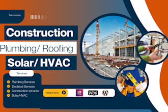 professional wordpress website for construction, plumbing, hvac, roofing, solar