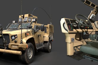 improve 3d military vehicles for game,3d car  simulation,detailed cockplt,remesh