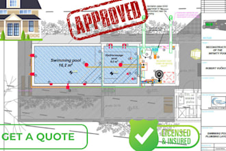 draw site plan, layout plan, plot plan for your property or permit drawing