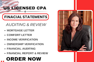 review financial statement audit CPA comfort mortgage income verification letter