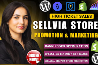 setup high ticket sellvia sales promotion,sellvia store marketing,shopify sales