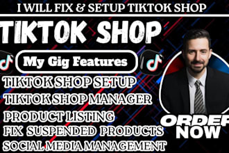 set up manage tiktok shop dropshipping tiktok ads social media manager