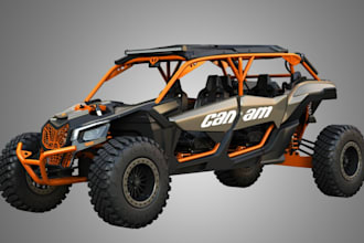 detailed 3d dump truck, desert patrol vehicle ,rc model, maverick x3, car design