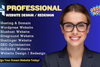 design or redesign hostinger website, siteground, wordpress website on bluehost