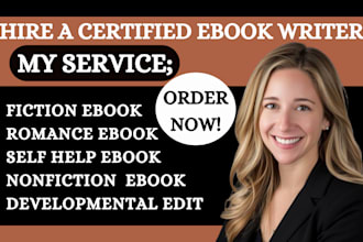 be your expert fiction, romance, selfhelp ebook ghostwriter developmental editor