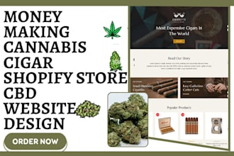 design cbd cannabis website weed vape cigar shopify marijuana tobacco cbd store