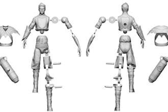 3d articulated action figure bobble head 3d miniature 3d tabletop model 3d print