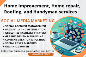 social media marketing for home improvement, home repair, roofing, and handyman