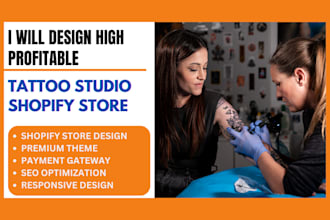 design profitable tattoo salon tattoo studio barber shopify store