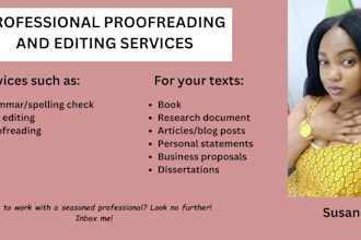 assist with proofreading and editing your copy