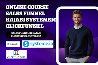 create online courses sales funnel on kajabi systemeio clickfunnels thinkific
