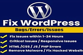 fix wordpress issues, fix wordpress error, fix wordpress bug, and critical error