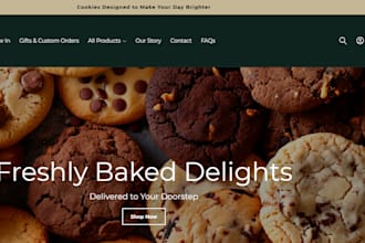 build profitable bakery website cake shopify store personal chef shopify website