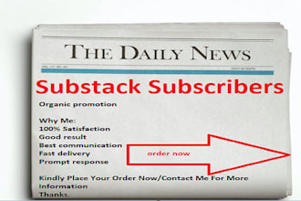 do organic promotion for substack page, newsletter, to get you more subscribers