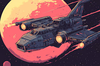 do sci fi art, spaceship and illustration for you