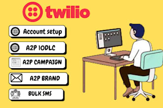 twilio text message marketing bulk SMS and email campaign a2p 10dlc