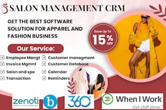 setup salon management crm like goldie marketing 360 when i work booker zenoti