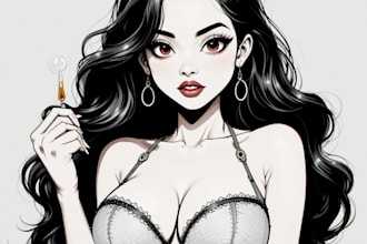 create a pin up girl and pin up girl illustration