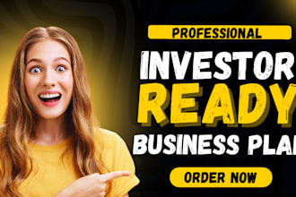 write startup investor ready proposal business plan for grant sba loan approval