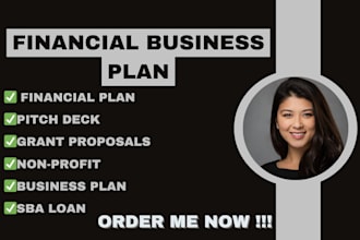 prepare a winning business plan, financial plan, pitch deck startups, sba loan