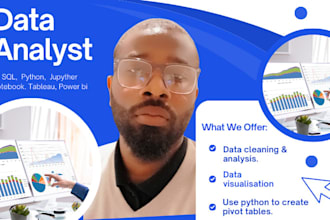 do data analysis, visualization and prediction in python, sql, tableau, power bi
