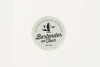 design refined yet fun traveling cocktail bartender logo