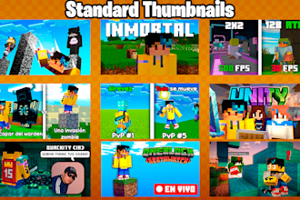 make high quality minecraft thumbnails for youtube, no ai