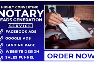 notary leads notary website landing page notary attorney website law firm leads