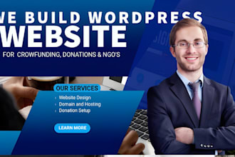 create crowdfunding, charity, nonprofit, ngo , fundraising and donation website