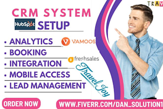 setup crm system travel joy vamoos salesforce travel hospitality travefy hubspot