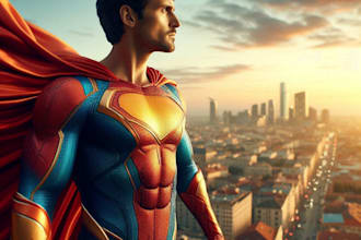 create cartoon characters and superhero for