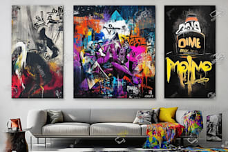 design canvas wall art in graffiti and street art style
