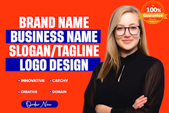 create catchy business name, logo design, slogan and web design for your brand