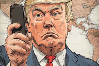 digital political editorial cartoon for social media