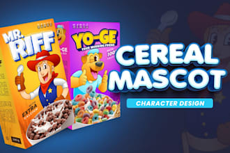 custom mascot design for cereal packaging design