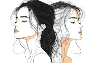 draw stunning colorful vector line art