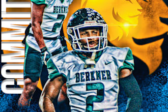 design sports graphics, posters, committed edits and more