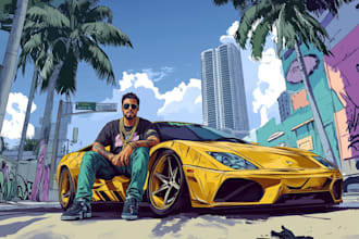 draw gta style vector cartoon portrait from your photo