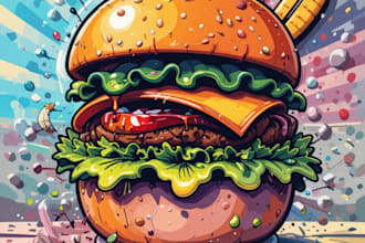 create amazing food pop art in portrait style