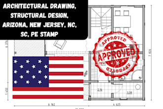 architectural drawing, structural design, arizona, new jersey, nc, sc, pe stamp