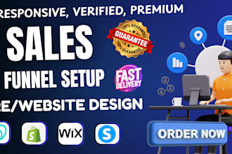 build sales funnel or landing page in systeme io, clickfunnels, gohighlevel