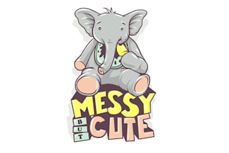 design awesome cute elephant logo