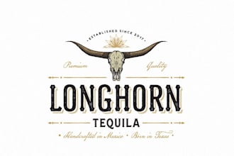 design hand drawn tequila company logo